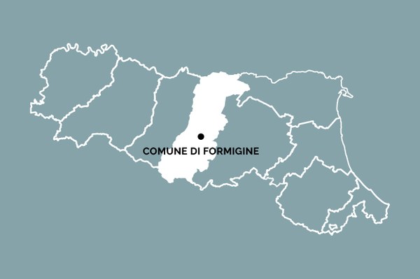 Posizione del comune di Formigine all'interno della Regione Emilia-Romagna