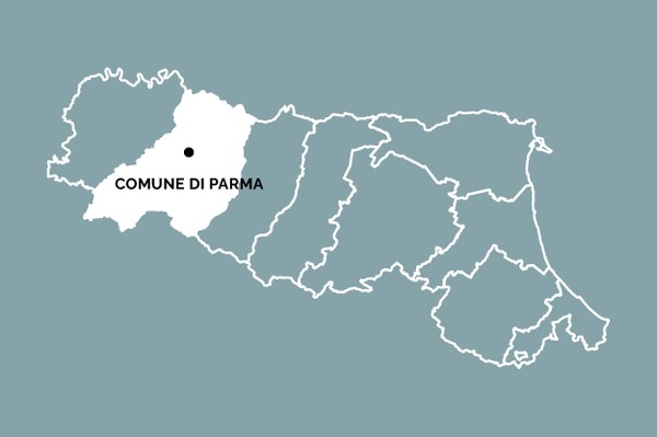 Posizione del comune di Parma all'interno della Regione Emilia-Romagna